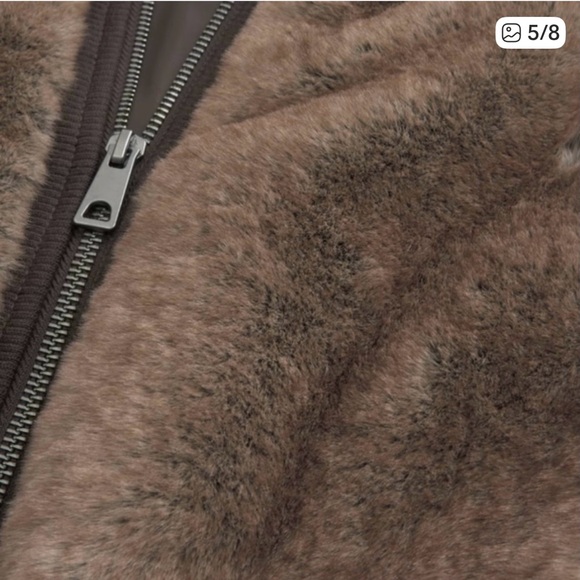 Hollister Men's Brown Faux Fur Hooded Jacket Sz XL - Picture 4 of 8